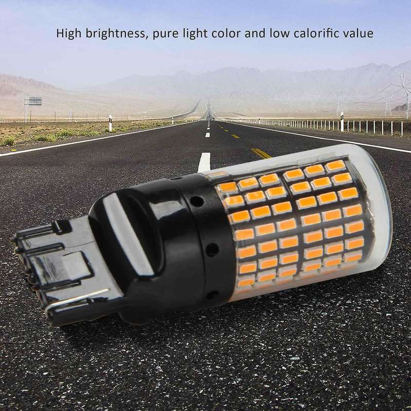 2Pcs Super Canbus T20 7440 W21W Wy21W 144-Smd Reverse Light Turn Signal Light Error Free No Flash T