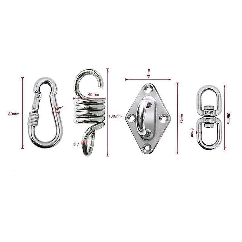2pcs Swivel Hooks for Hammock Swing Chairs Stainless Steel Hanging Accessories Kit for Ceiling/indo