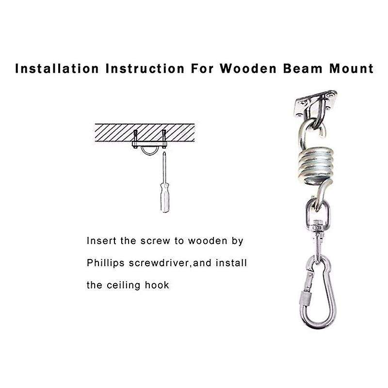 2pcs Swivel Hooks for Hammock Swing Chairs Stainless Steel Hanging Accessories Kit for Ceiling/indo