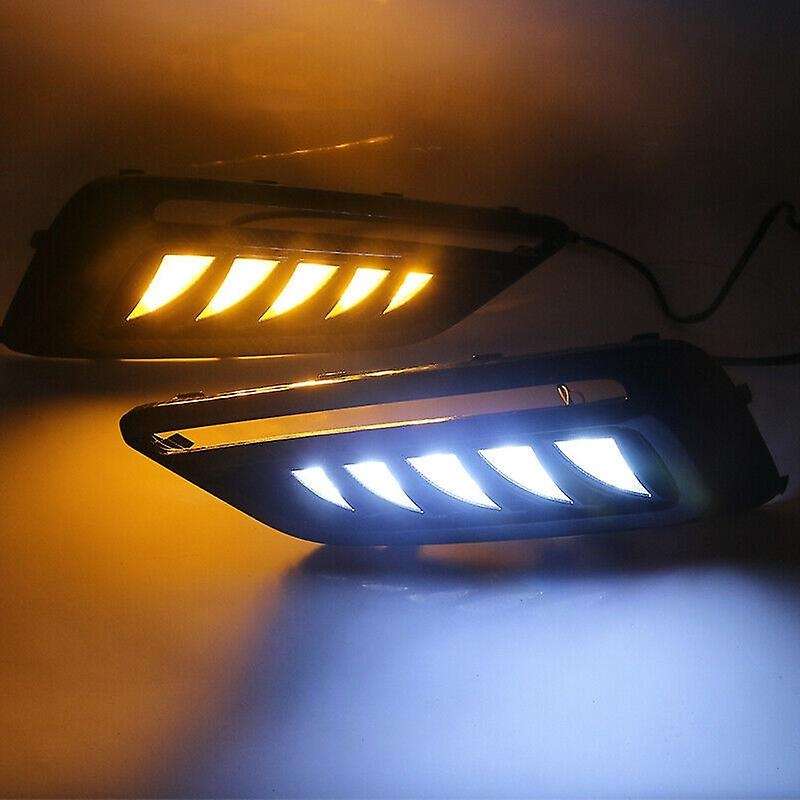 2Pcs Three Functions Car LED Daytime Running Lights Fog Lamp for MG6 2017-2018