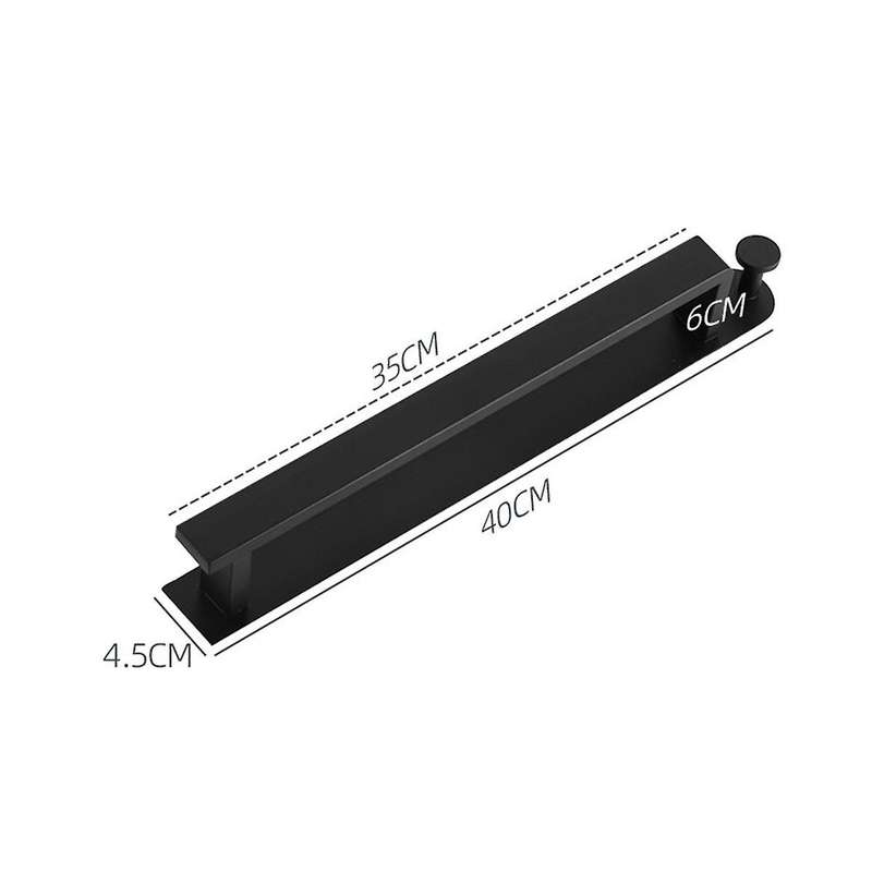 2pcs Towel Holder No Drilling Self-adhesive Towel Rail Black Stainless Steel Bath Towel Holder Adhe