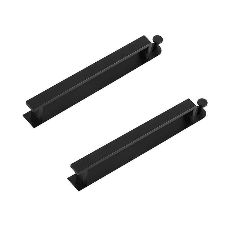 2pcs Towel Holder No Drilling Self-adhesive Towel Rail Black Stainless Steel Bath Towel Holder Adhe