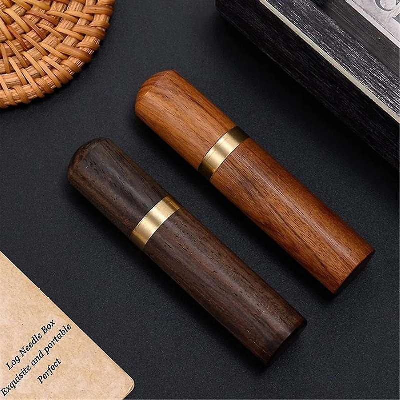 2Pcs Toothpick Bucket Wood Toothpick Holder Bucket Toothpick Container Mini Storage Box Handmade Gif