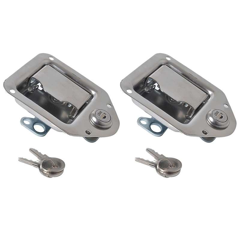 2PCS Trailer Tool Box Lock Heavy-Duty Anti-Theft Paddle Locks Door Paddle Handle Latch for RV Truck