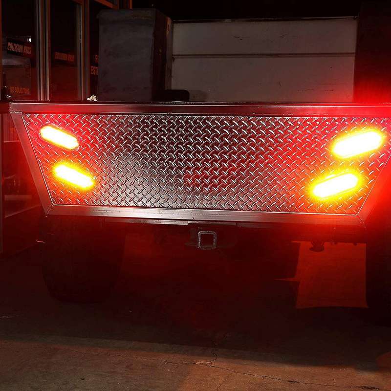 2PCS Trailer Truck Boat Bus Red LED 6 inch Oval Inch Oval Stop Turn Tail Brake Light Marker Lights S