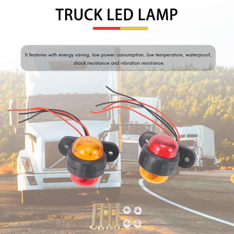 2pcs Truck Trailer Led Lamps 24v Car Side Marker Lights Warning Signal Side Marker Light