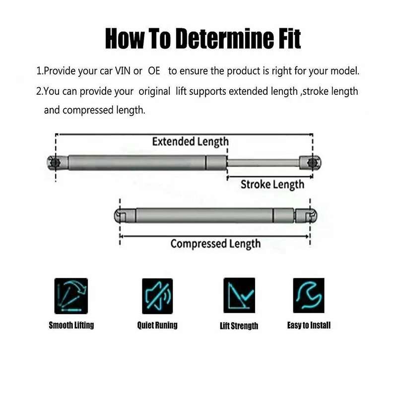 2pcs Trunk Gas Spring Support Rear Gas Strut Lift Support for Grand Scenic Iv (r9)extend 2016-2021