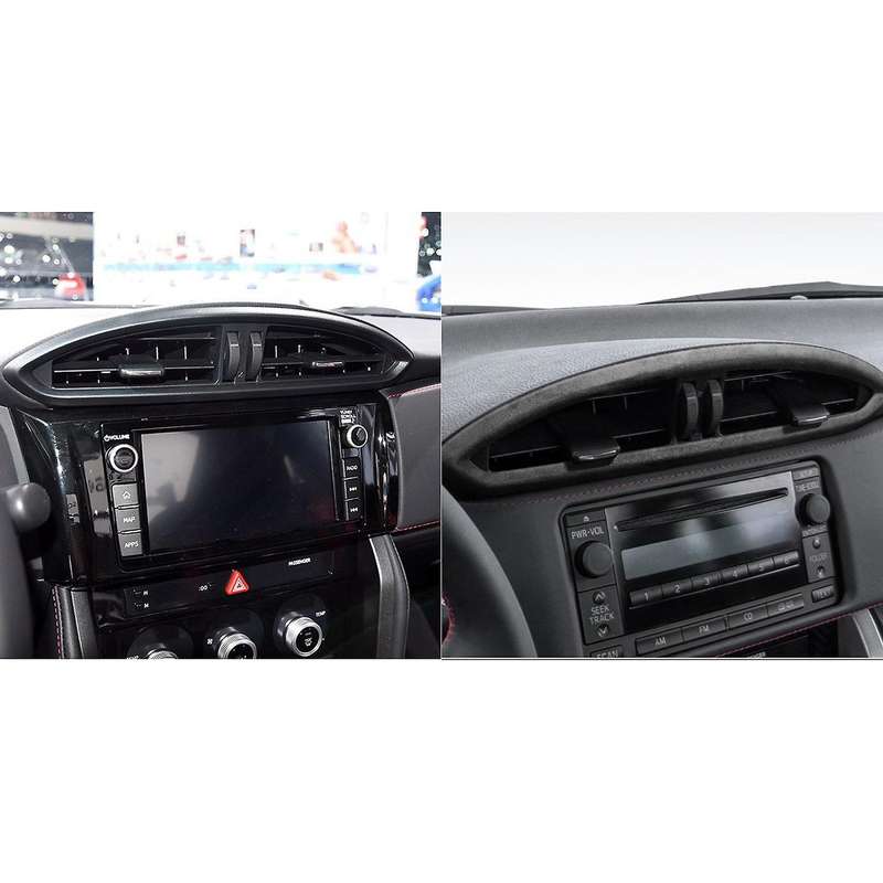 2Pcs Turn Fur Car Central Control Air Outlet Panel ABS Cover Auto Sticker for BRZ 86 2013-2020 Gray