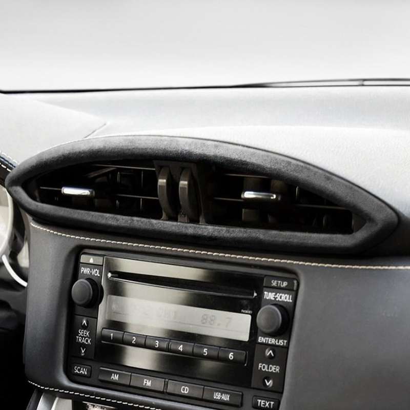 2Pcs Turn Fur Car Central Control Air Outlet Panel ABS Cover Auto Sticker for BRZ 86 2013-2020 Gray