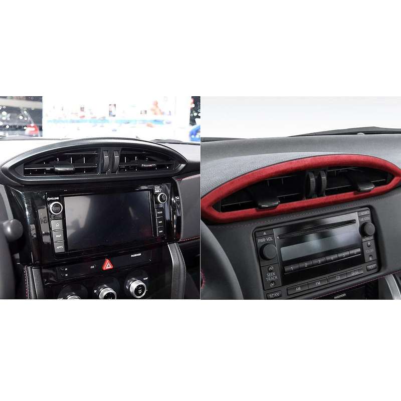 2Pcs Turn Fur Car Central Control Air Outlet Panel ABS Cover Auto Sticker for BRZ 86 2013-2020 Red