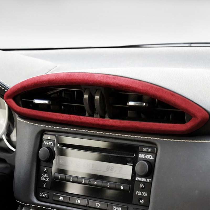 2Pcs Turn Fur Car Central Control Air Outlet Panel ABS Cover Auto Sticker for BRZ 86 2013-2020 Red