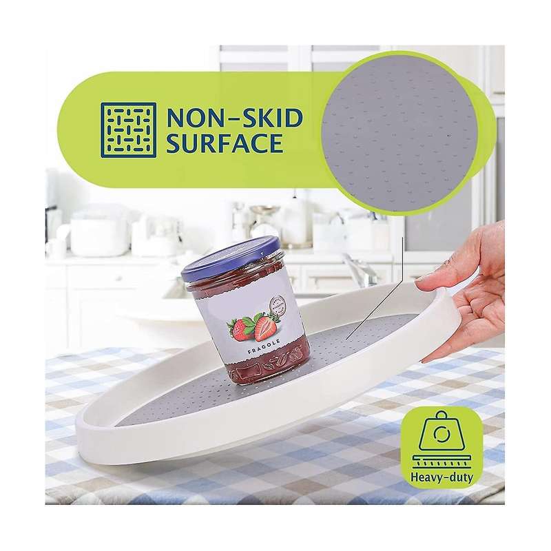 2pcs Turntable 10 Inch Non-skid Lazy Organizer for Cabinet, Pantry Organization, Spice Rack