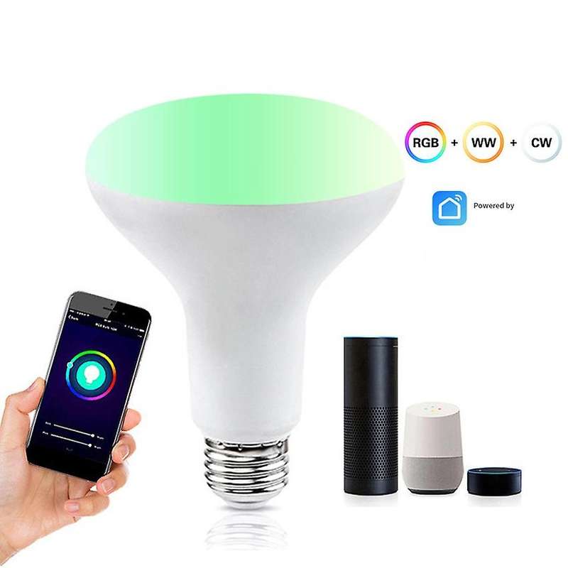 2Pcs Tuya Smart Wifi Bulb BR30 Dimmable B22 850Lm RGB 2700K to 6500K 9W Lamp Works with Alexa Home A