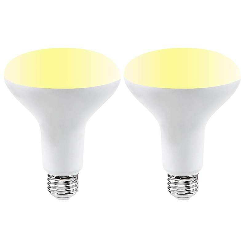 2Pcs Tuya Smart Wifi Light Bulb BR30 Dimmable, E27 850Lm RGB 2700K to 6500K 9W Lamp Works with Alexa