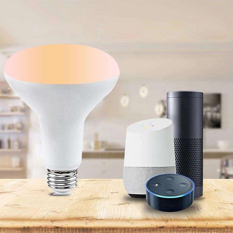 2Pcs Tuya Smart Wifi Light Bulb BR30 Dimmable, E27 850Lm RGB 2700K to 6500K 9W Lamp Works with Alexa