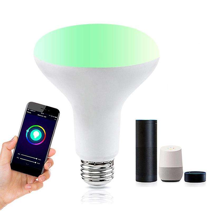 2Pcs Tuya Smart Wifi Light Bulb BR30 Dimmable, E27 850Lm RGB 2700K to 6500K 9W Lamp Works with Alexa