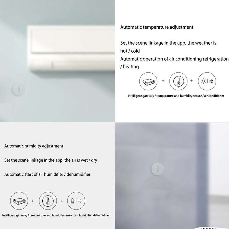 2PCS Tuya ZigBee3.0 Temperature and Humidity Sensor for Alexa Google Assistant and Tuya Zigbee Hub S