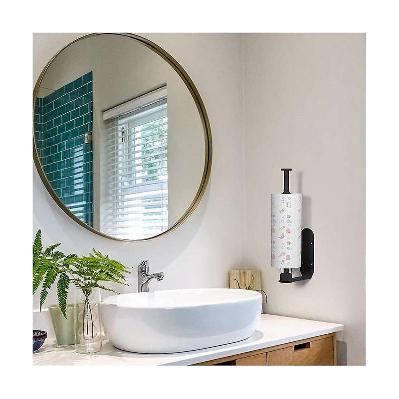 2pcs Under Cabinet Paper Towel Holder Easy Tear Wall Mount Paper Towel Holder with Damping Design