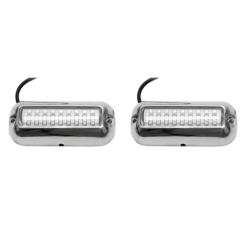 2PCS Universal 3.5 Inch 316SS Cover 27 LED Underwater Pontoon Boat Transom Fishing Light (Red)