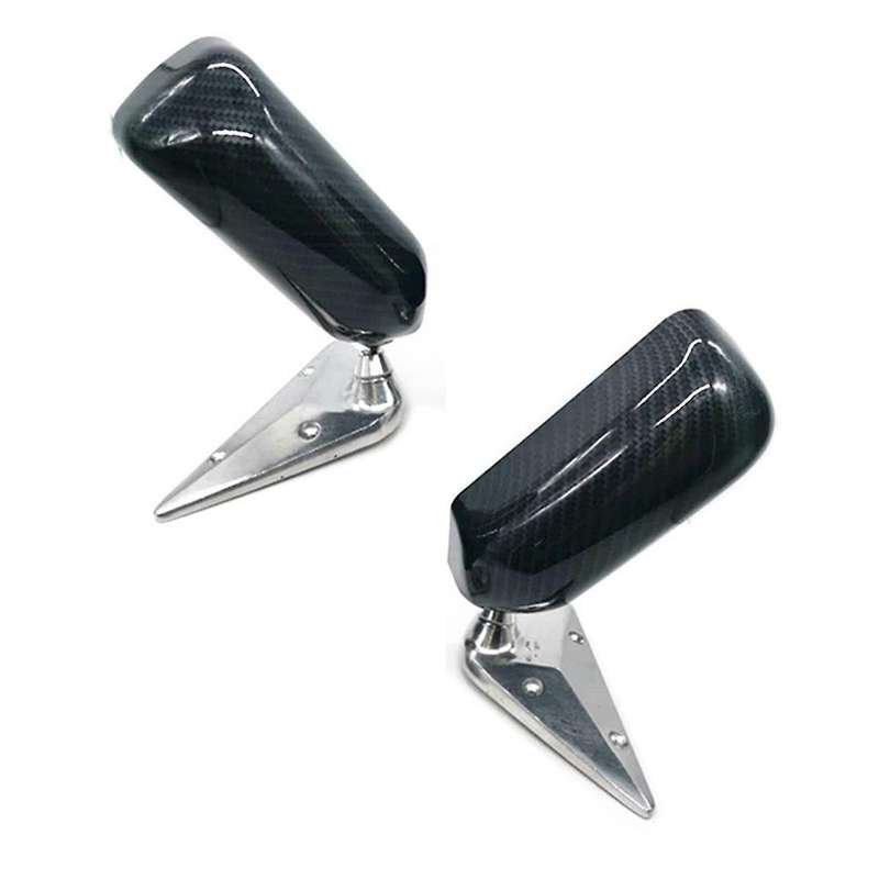 2pcs Universal Car Rearview Side Mirror Craft Square F1 Style with Blue Mirror Surface Metal Bracket