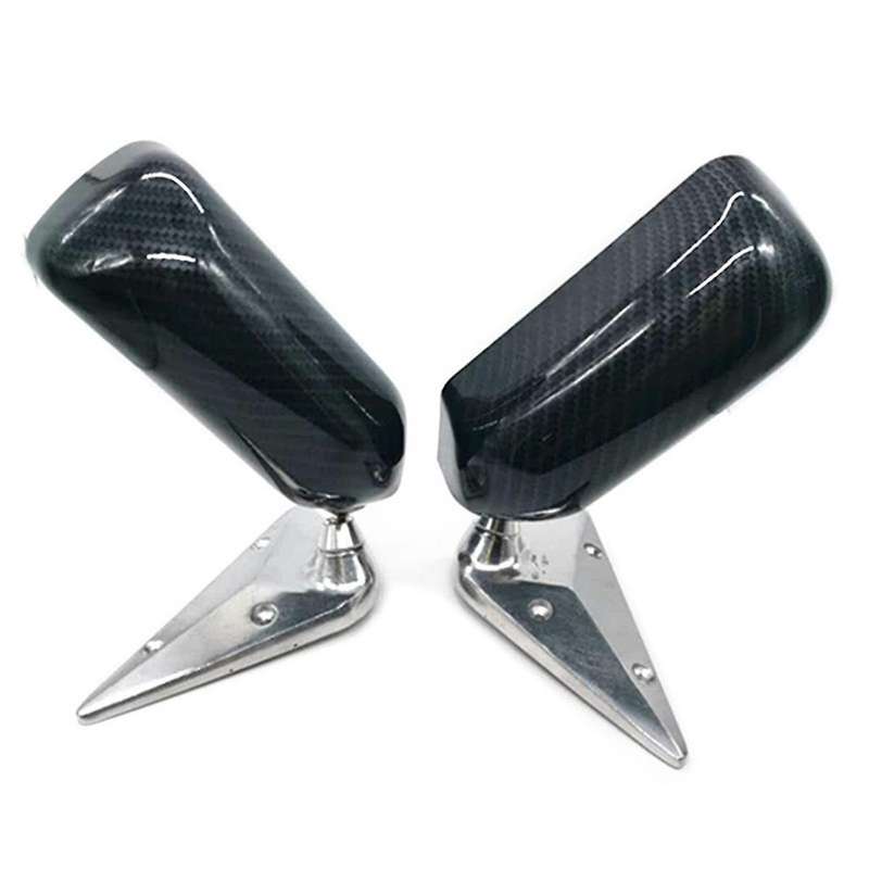 2pcs Universal Car Rearview Side Mirror Craft Square F1 Style with Blue Mirror Surface Metal Bracket
