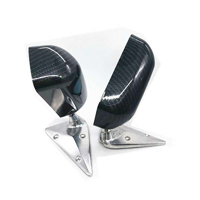 2pcs Universal Car Rearview Side Mirror Craft Square F1 Style with Blue Mirror Surface Metal Bracket