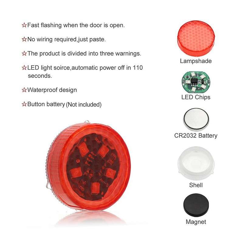 2Pcs Universal Car Door Opening Projector Warning Lights Signal Light Open Door Anti-Collid Blue