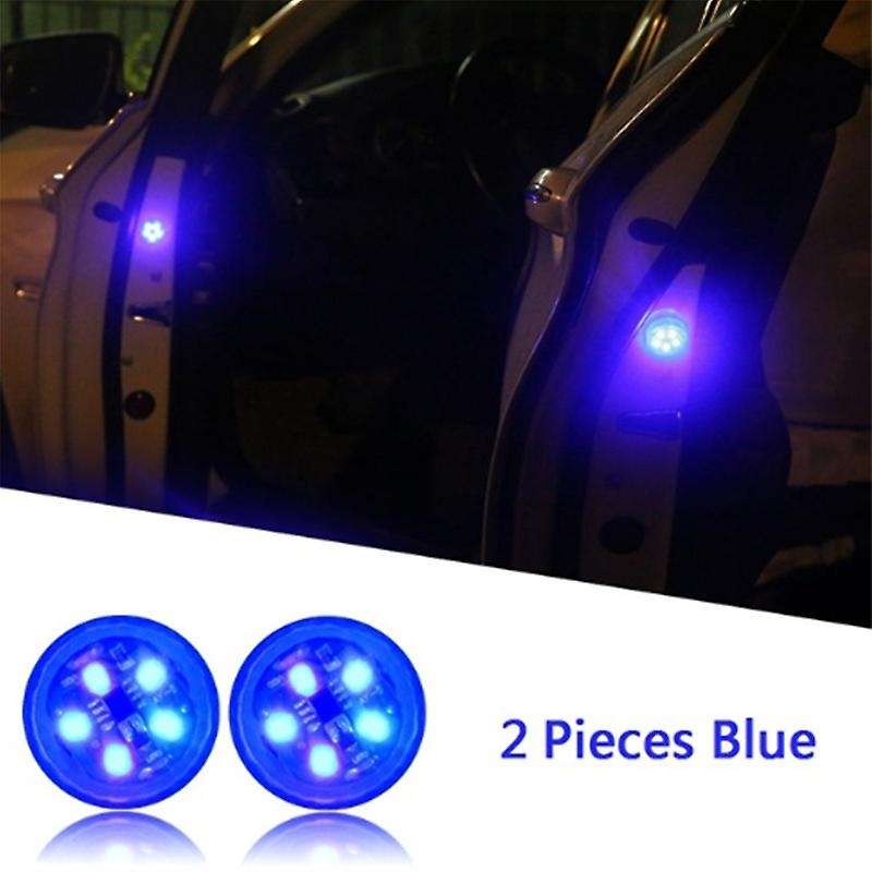 2Pcs Universal Car Door Opening Projector Warning Lights Signal Light Open Door Anti-Collid Blue