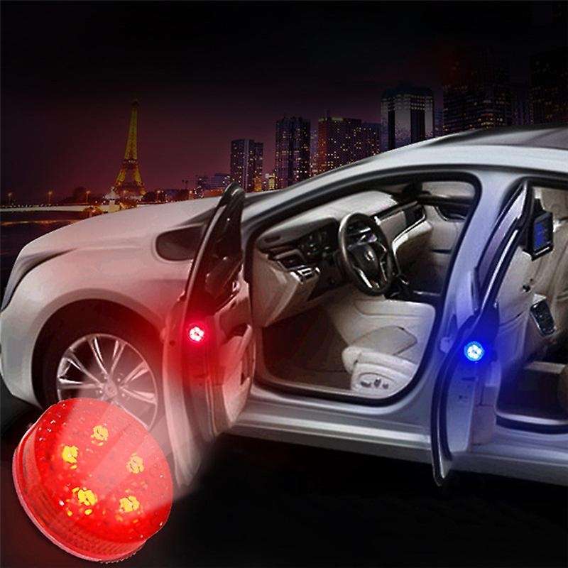 2Pcs Universal Car Door Opening Projector Warning Lights Signal Light Open Door Anti-Collid Blue