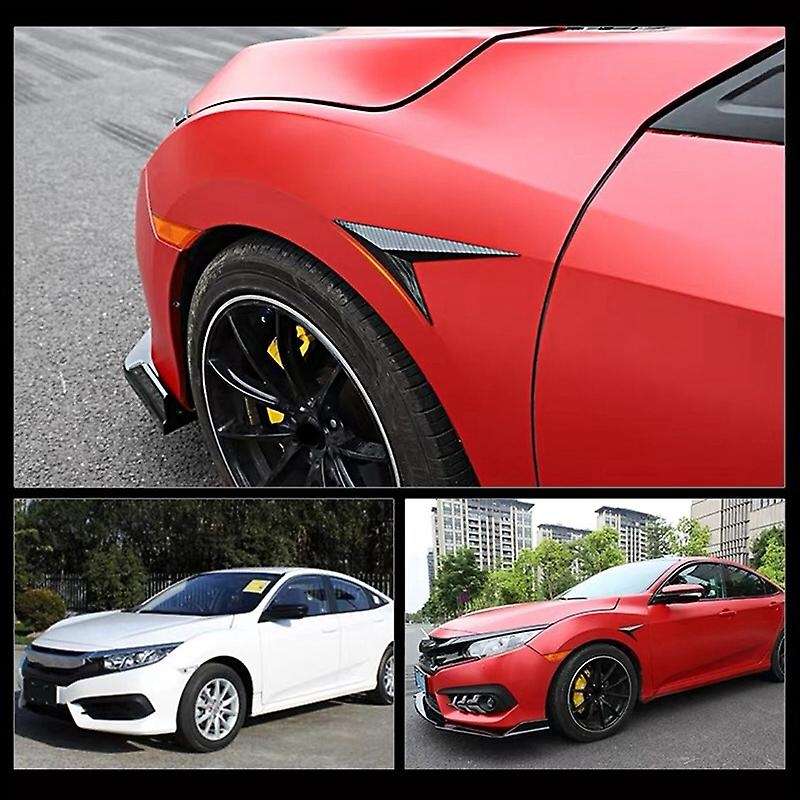 2Pcs Universal Car Side Door Body Cover Trim for Decoration Sticker for for Carbon Fiber