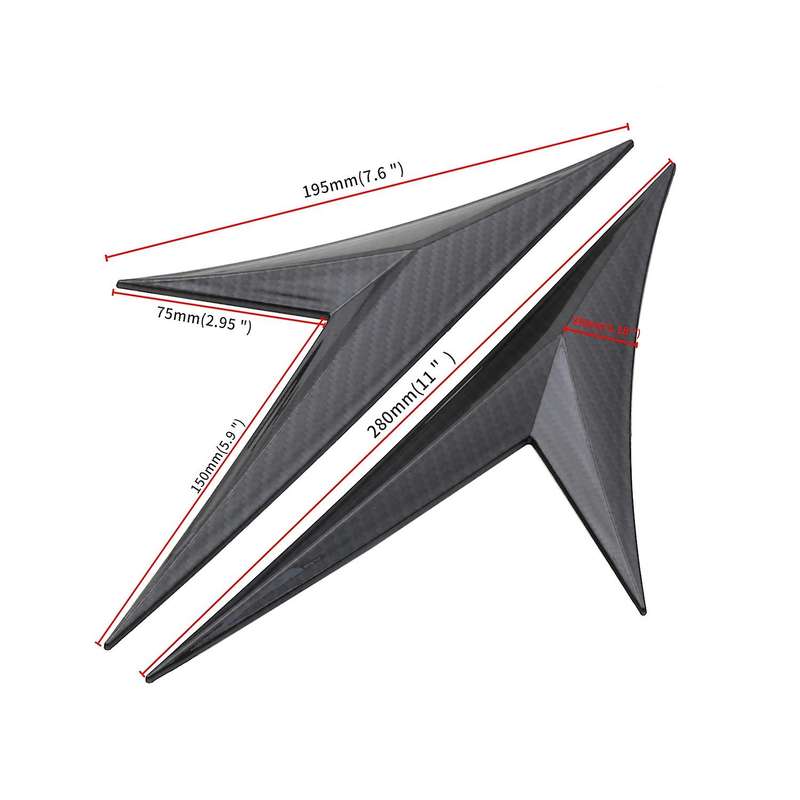 2Pcs Universal Car Side Door Body Cover Trim for Decoration Sticker for for Carbon Fiber