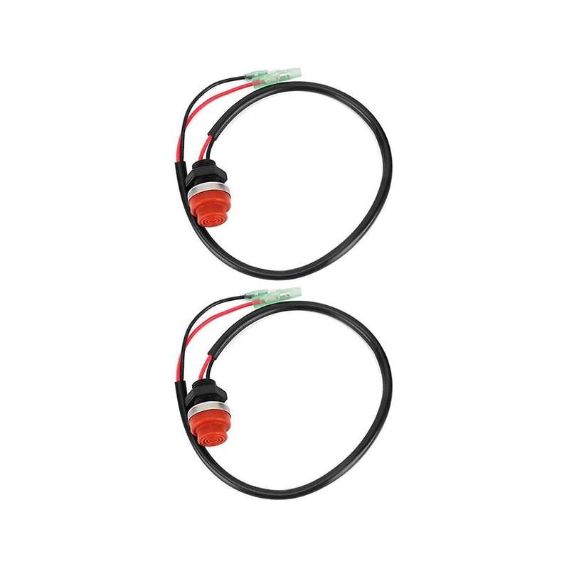 2pcs Universal Boat Outboard Engine Motor Start Kill Switch Keyless Push Button , Applicable to All