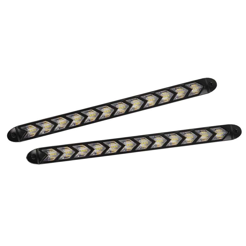 2PCS Universal DRL Daytime Running Lights 12 LED Turn Signal Lights Waterproof Flowing Headlight Str