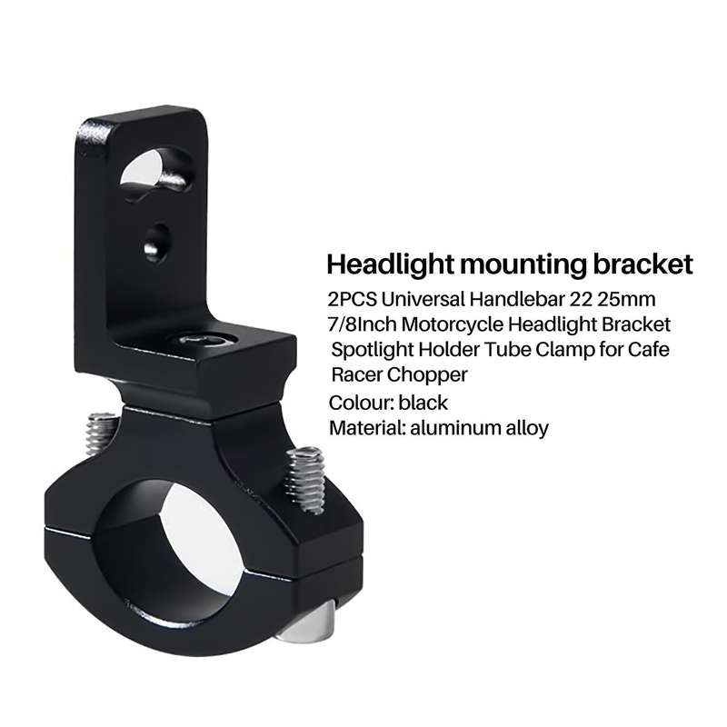 2PCS Universal Handlebar 22 25mm 7/8Inch Motorcycle Headlight Bracket Spotlight Holder Tube Clamp fo