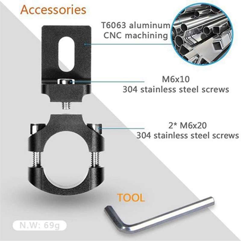 2PCS Universal Handlebar 22mm Motorcycle Headlight Bracket Spotlight Holder Tube Clamp for Cafer Cho