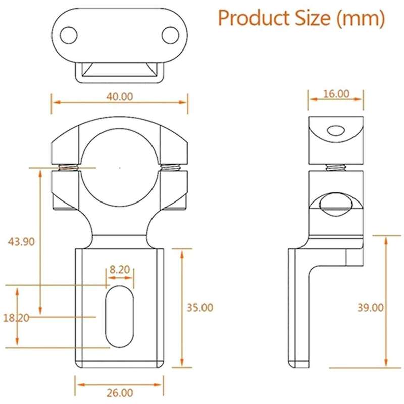2PCS Universal Handlebar 22mm Motorcycle Headlight Bracket Spotlight Holder Tube Clamp for Cafer Cho
