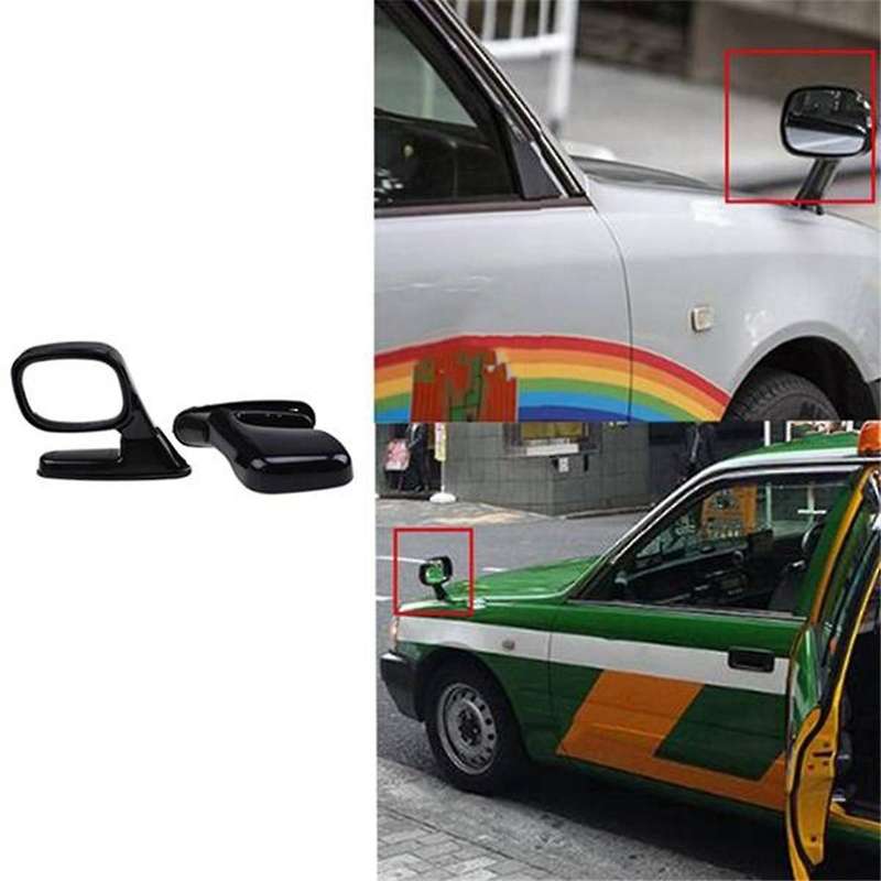 2pcs Universal Hood Side Rear View Mirror Auto Exterior Adjustable Reflector Suv Truck Black