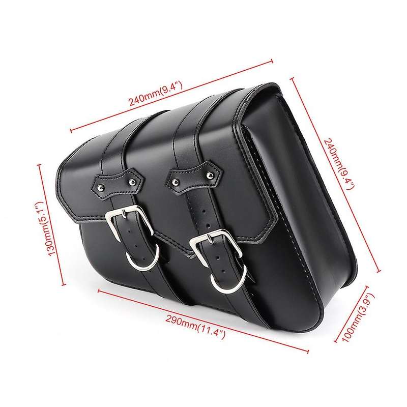 2Pcs Universal Motorcycle Bags PU Leather Saddle Bag for Sportster XL883 XL1200 Cruiser Side Storage