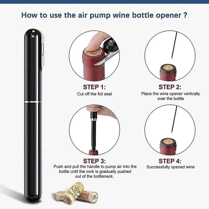2pcs Upgrade Pocket Air Pump Wine Bottle Opener Safety Portable