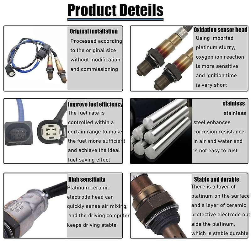 2pcs Upstream+downstream Oxygen Sensor Cv6z-9g444-a, 8f9z-9f472-h for Focus 2012-2014 2013-2014