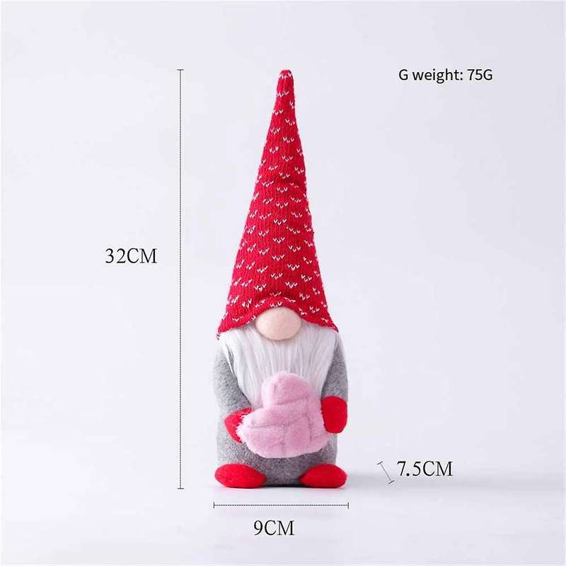 2pcs Valentine's Day Decorative Gnomes, Handmade Valentines Gnomes Plush Decorations, Mini Valentin