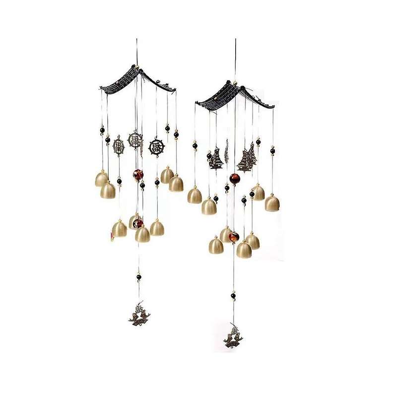 2pcs Vintage Decor Hanging Metal Wind Chime Bell Windchimes Garden Hanging Wind Bell for Room Door