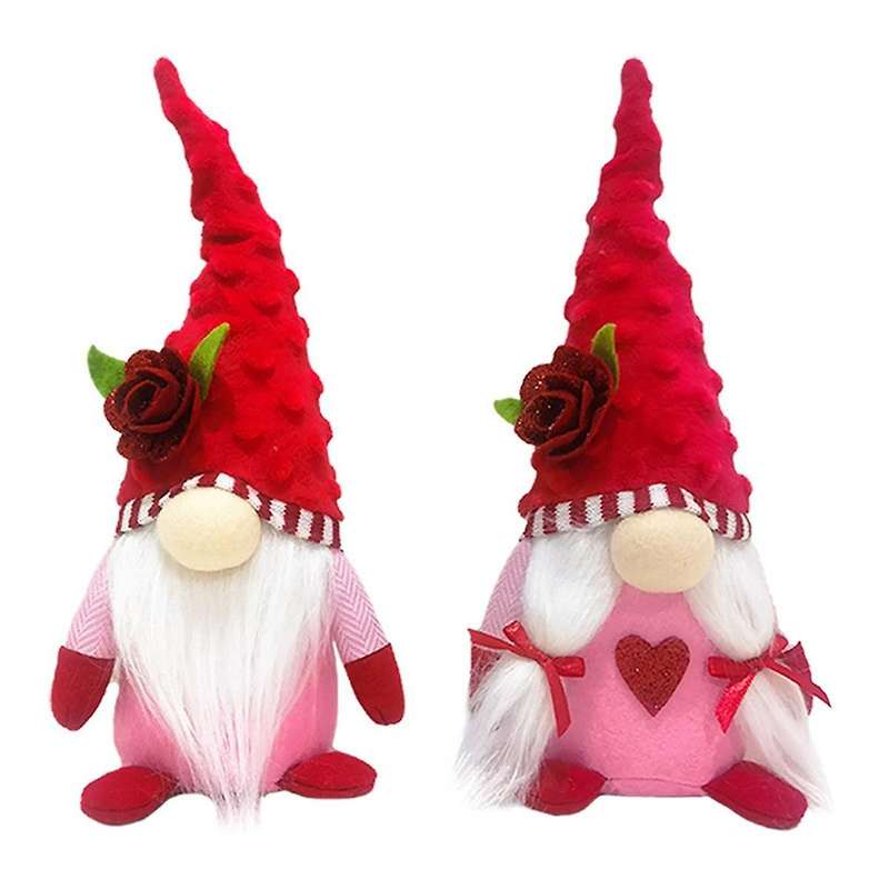 2PCS Valentines Day Gnome Plush Mr and Mrs Scandinavian for Valentine'S Day Table Ornament