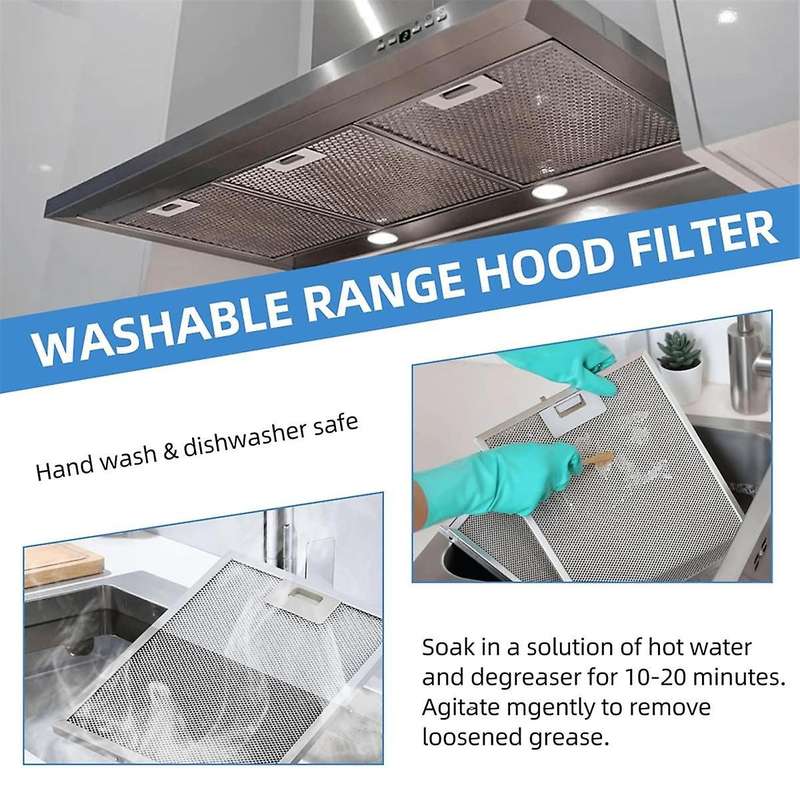 2PCS W10169961A Hood Filter for Jenn Air Range Hood Replace Aluminum Vent Filter 12X10.5Inch