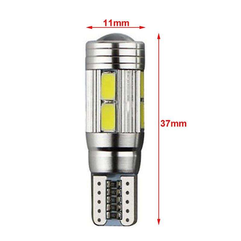 2PCS W5W T10 6000K 5630 10 SMD Car LED Bulb Turn Singal Light White