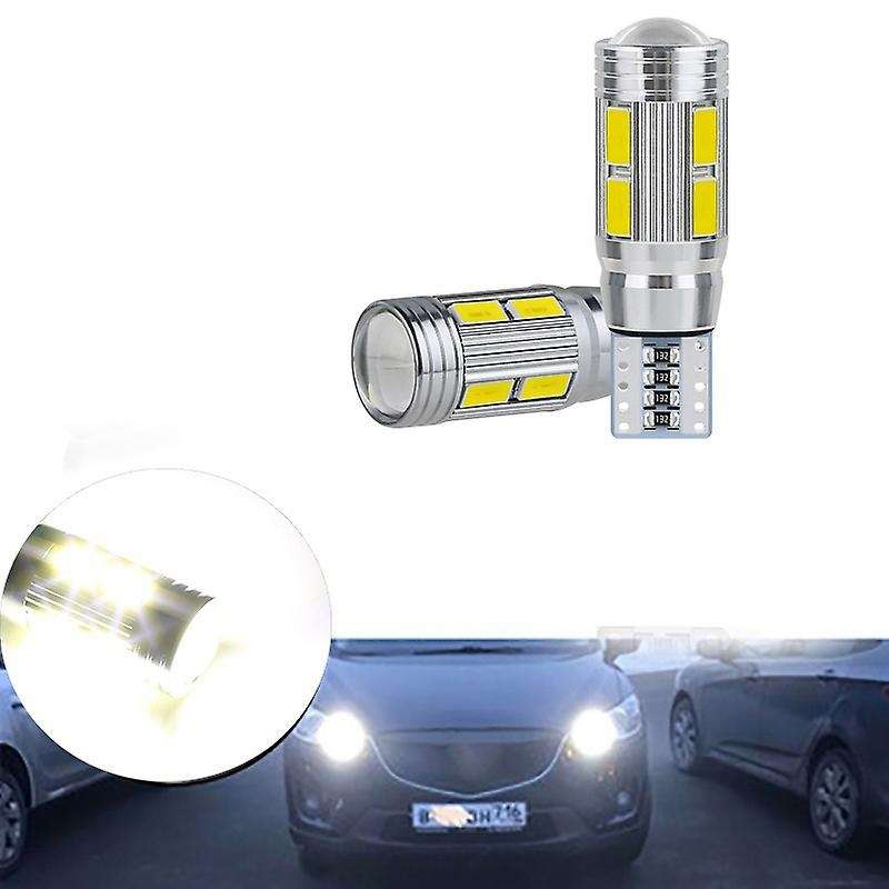 2PCS W5W T10 6000K 5630 10 SMD Car LED Bulb Turn Singal Light White