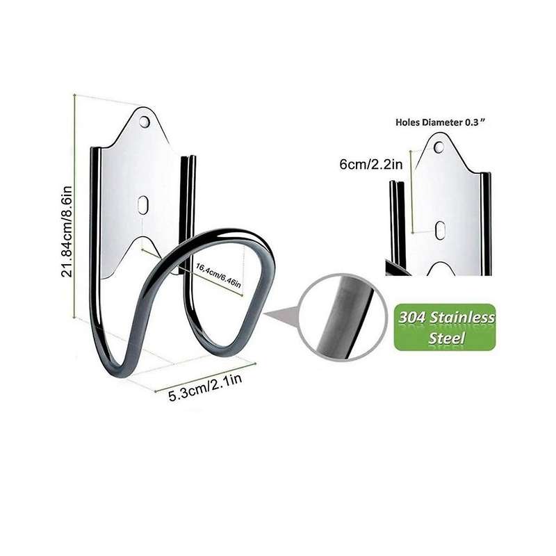 2pcs Wall Mounted Garden Hose Holder Heavy Duty Stainless Steel Hose Hanger Hooks for Water Hose Sto