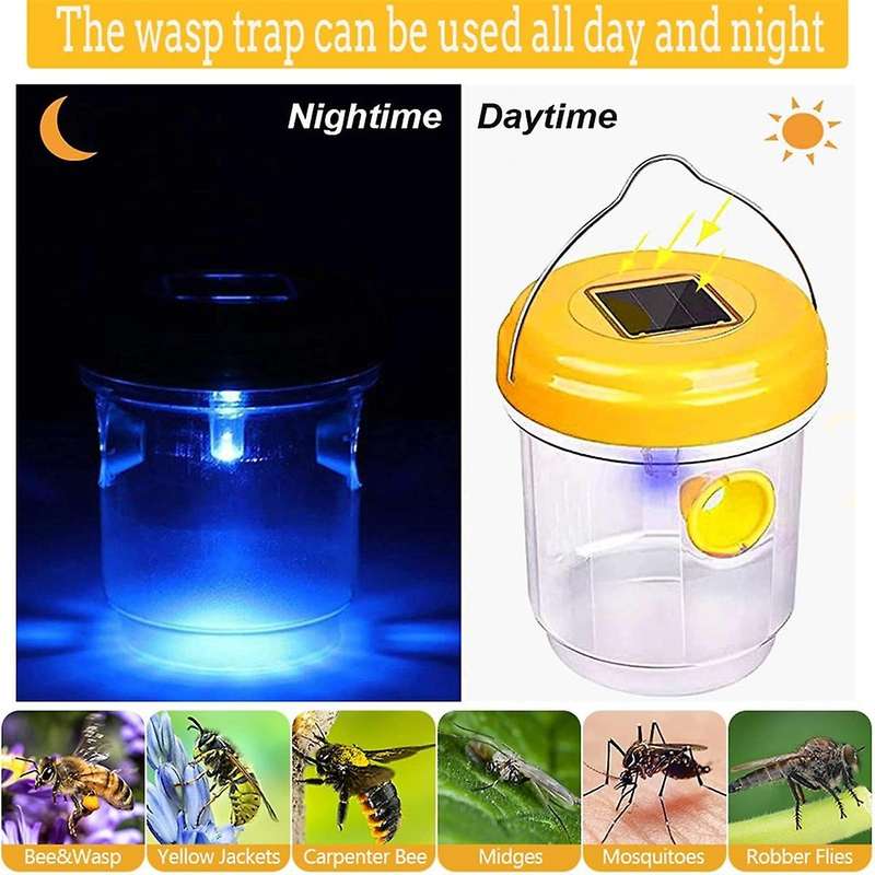 2PCS Wasp Traps Outdoor Hanging Trap Carpenter Bee Traps for Outdoors Bee Traps for Outside Reusabl