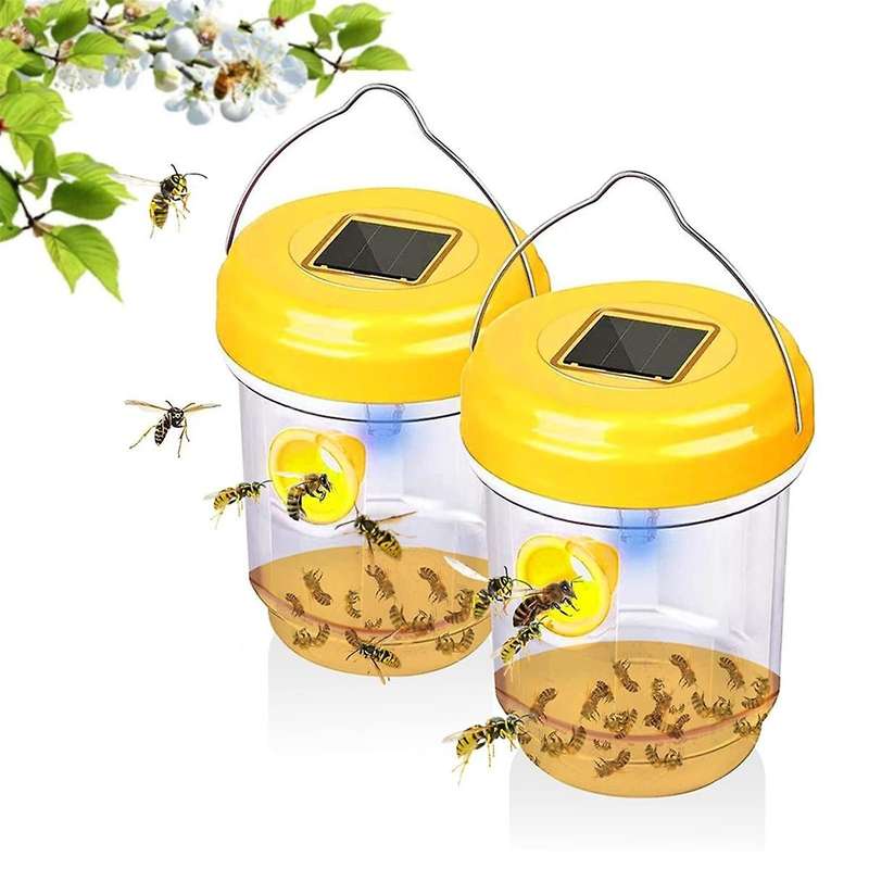 2PCS Wasp Traps Outdoor Hanging Trap Carpenter Bee Traps for Outdoors Bee Traps for Outside Reusabl