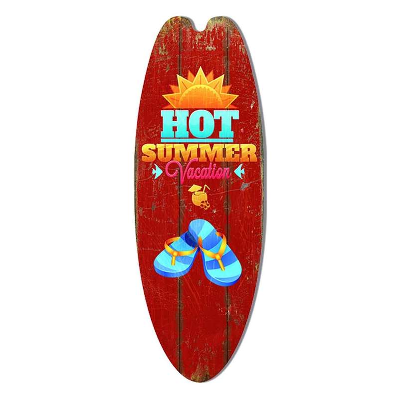 2PCS Wall Hanging Holiday Leisure Decoration Vintage Wooden Sign Surfboard Bar Decoration Mediterran